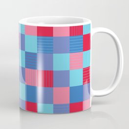 Valentine's Day Layers of Pink, Purple, & Blue Plaid Design Mug