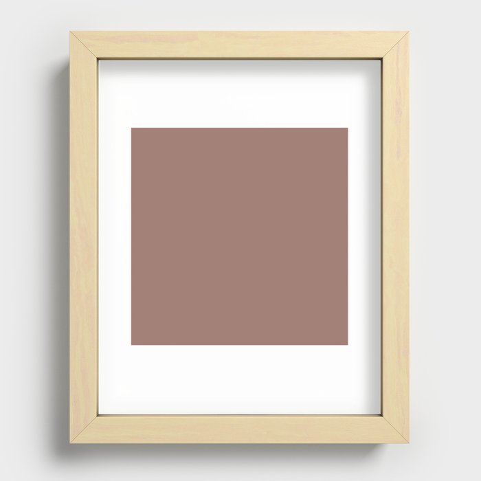 DEER COLOR. Brown solid color Recessed Framed Print