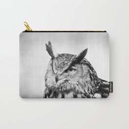 Portrait of an eagle-owl | Uhu | Bird | Nature photography in black and white Carry-All Pouch