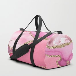 Pink And Gold Scandinavian Marble Landscapes Duffle Bag