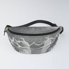 Circle Of Witches Vintage Women Dancing Black And White Fanny Pack