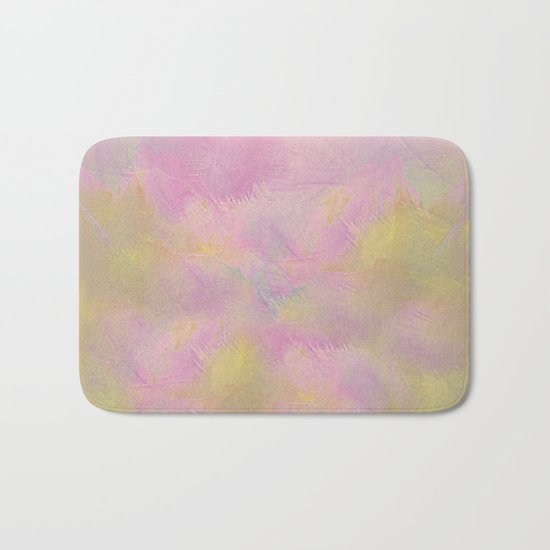 Soft Pastel Feathered Abstract Bath Mat