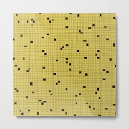 Yellow and Black Grid - Missing Pieces Metal Print