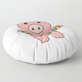 Autism Awareness Month Puzzel Heart Pig Floor Pillow