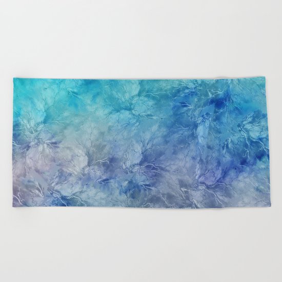 Frozen Leaves 13 Beach Towel