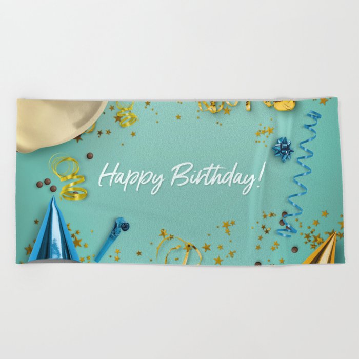 Happy Birthday Party Scene Layflat Beach Towel By Sharon Mau Society6 Happy Birthday Party Scene Layflat Beach Towel By Sharon Mau Society6