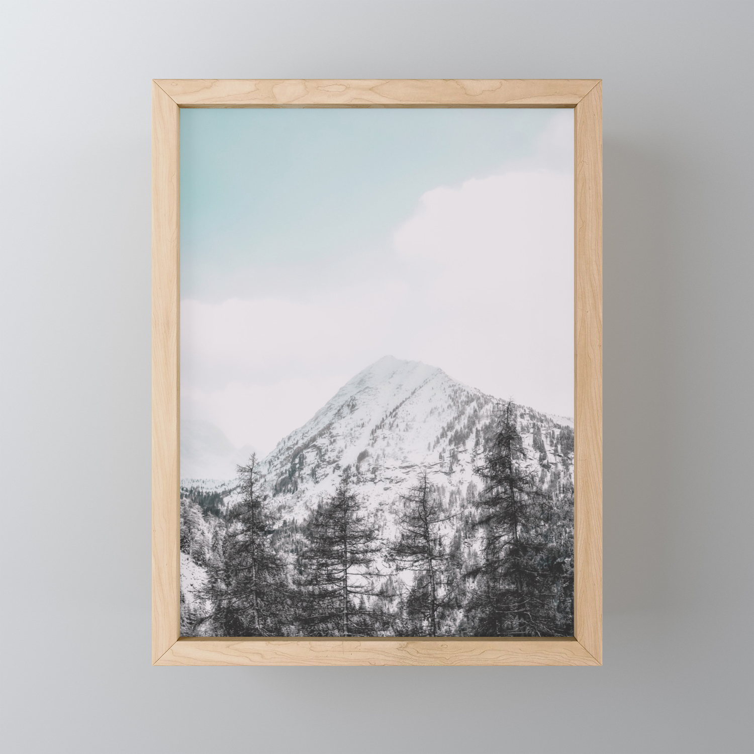 Mountains Nature Landscape Minimal Modern Wall Art Framed