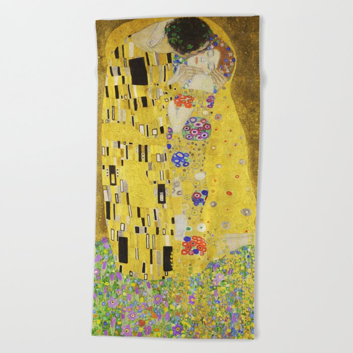 The Kiss - Gustav Klimt, 1907 Beach Towel