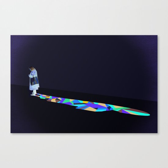 Walking Shadow, Old Lady Canvas Print