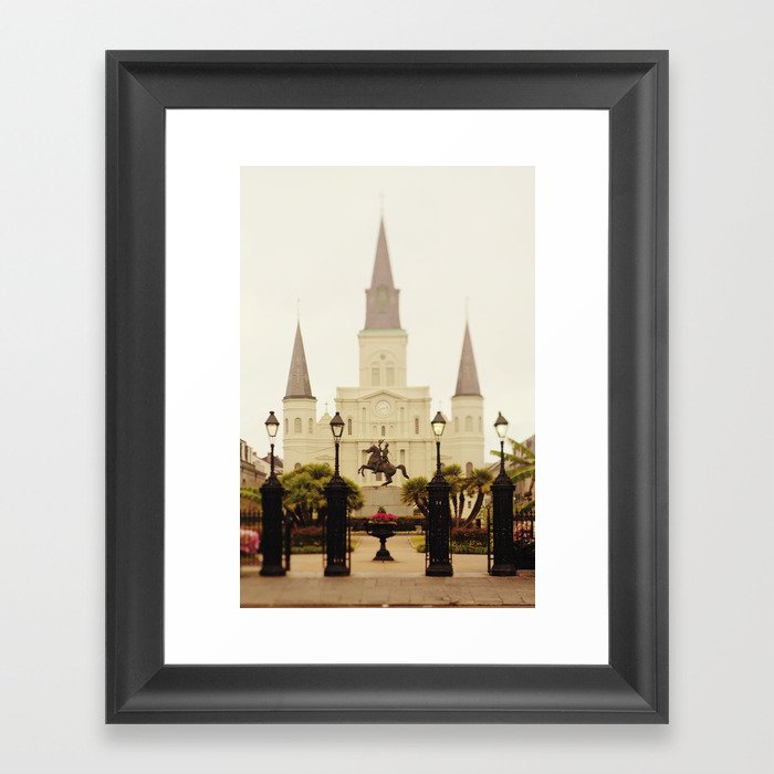 New Orleans Looking Through Jackson Square Framed Art Print