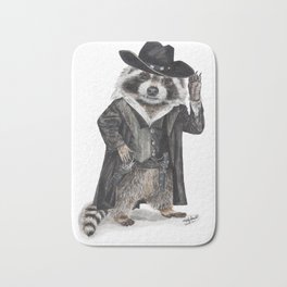 " Raccoon Bandit " funny western raccoon Badematte