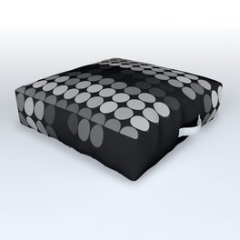 Shades Of Grey Dot Pattern - Syfy - Black & White - Matrix Outdoor Floor Cushion