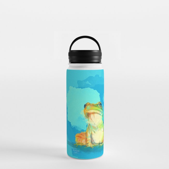 To Leap Or Not To Leap, Frog illustration Water Bottle