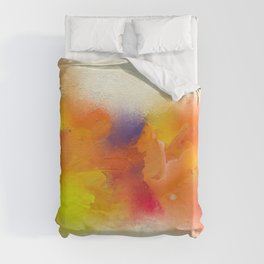 Abstract colorful oil painting on canvas texture Duvet Cover