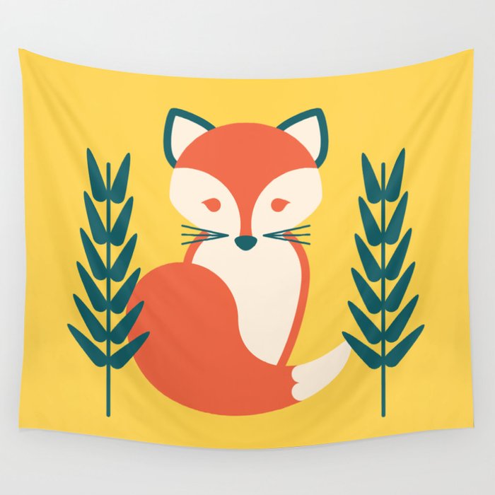 Fox in the Field Wall Tapestry