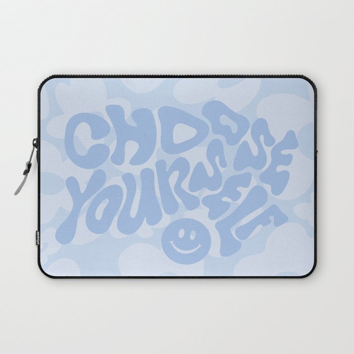 Choose yourself positive quote in pastel blue with flowers  Laptop Sleeve