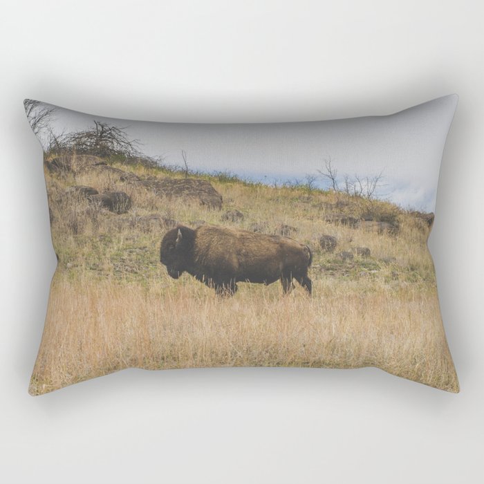 Stand Steady - Bison, Oklahoma Rectangular Pillow