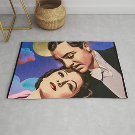 Nick and Nora, Moon, Clouds and Toothbrush Quote Rug