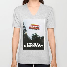 I WANT TO MAKE BELIEVE Fox Mulder x Mister Rogers Creativity Poster V Neck T Shirt