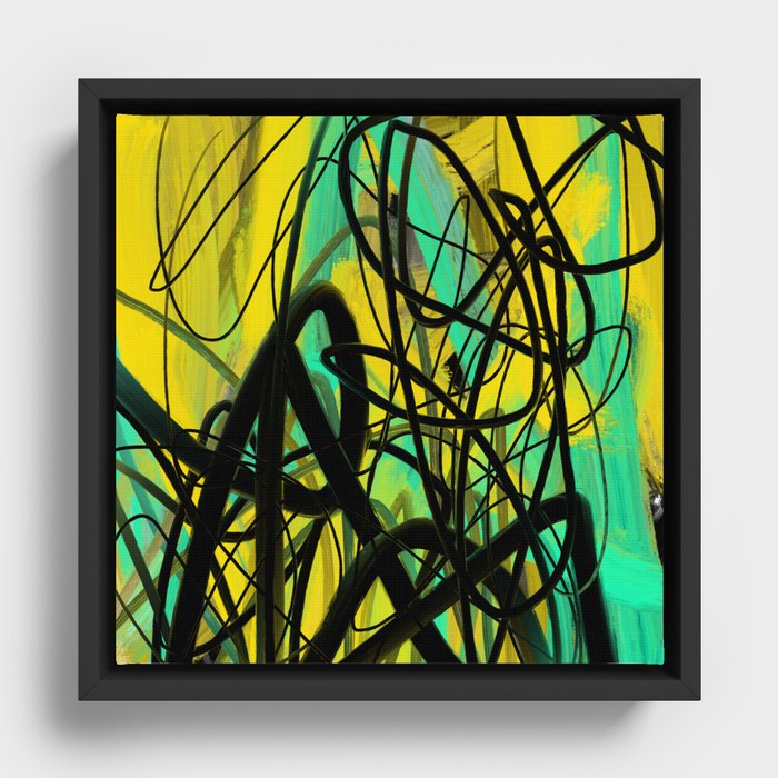 Abstract Painting 015A.  Framed Canvas