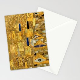 All the World is Gold symbolist portrait painting by Gustav Klimt Stationery Card