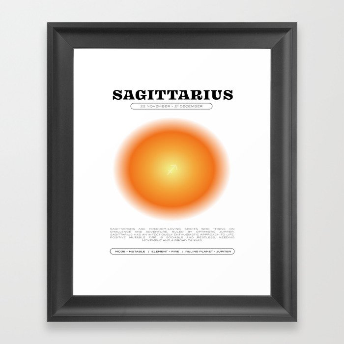 Sagittarius Zodiac Aura Print Framed Art Print