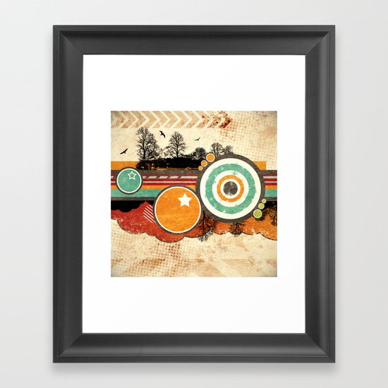 Retro Mash Up. Framed Art Print