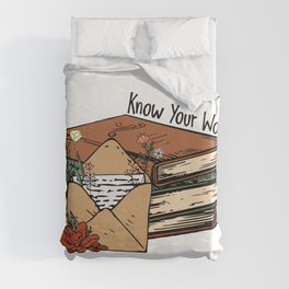 Know Your Worth Inspirational Quote Duvet Cover