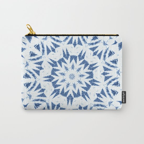 Snowflake Denim & White Carry-All Pouch