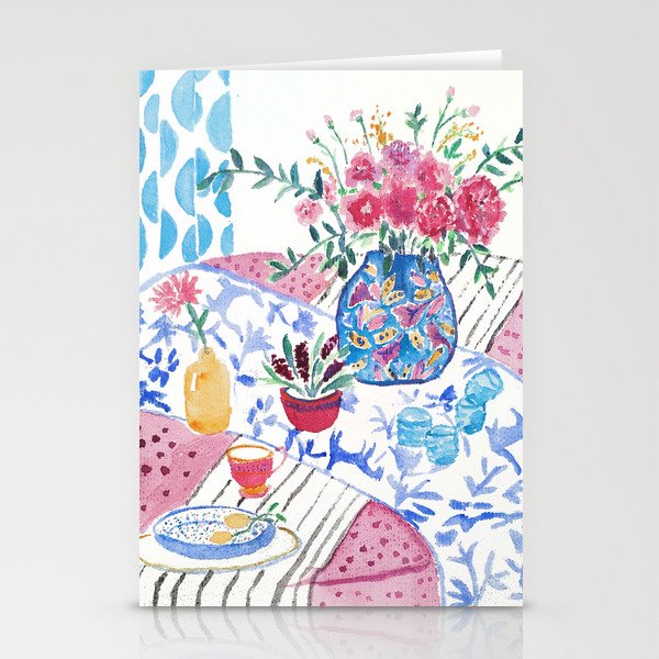 flowers on the table Stationery Cards