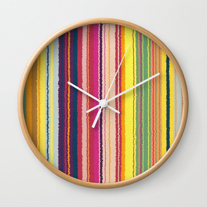 Rainbow stripes pattern Wall Clock
