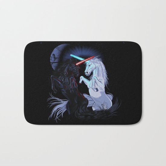 Starwars with unicorns (black) Bath Mat