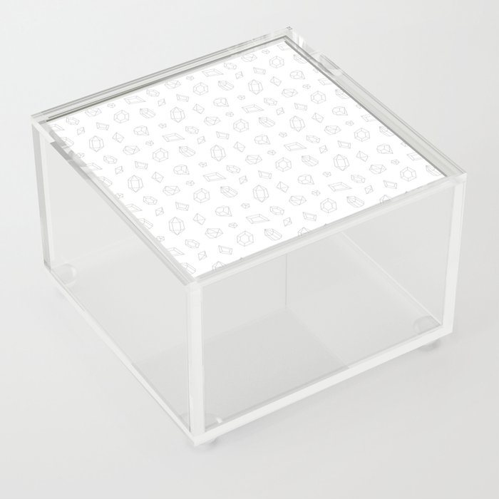 Light Grey Gems Pattern Acrylic Box