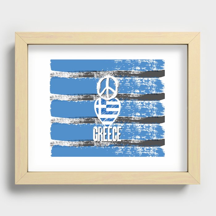 Peace, Love, Greece Recessed Framed Print