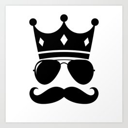 Sofa King Logo Art Print | Swag, Digital, Glasses, Pop Art, Black And White, Graphicdesign, Stencil, Crown, King, Comic 