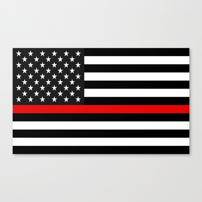 Thin Red Line American Flag Canvas Print By Jerrylambert Society6