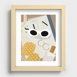 Beach Day Necessities  Recessed Framed Print