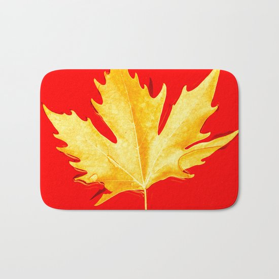 Gold on the red Bath Mat