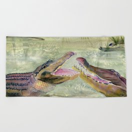 Alligator Study  Beach Towel