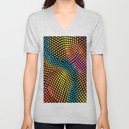 Vibrant Dotted Minimal Colored Pattern - Contemporary Elegance for Stylish Spaces V Neck T Shirt