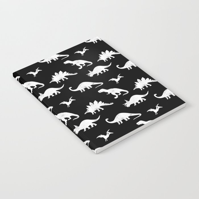 Dinosaurs on Black Notebook