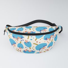 Flower Cups Blue Fanny Pack