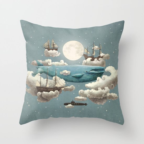 Ocean Meets Sky - colour option Throw Pillow