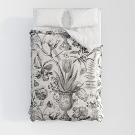 Black And White Tulip Spring Pattern Comforter