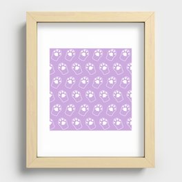 Minimal and modern line drawing cat paw pattern 2 Recessed Framed Print