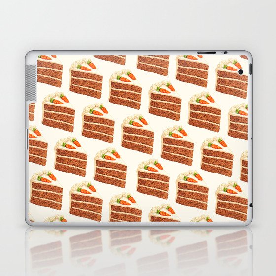 Carrot Cake Pattern - White Laptop & iPad Skin