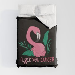 Fuck Cancer Breast Cancer Awareness Duvet Cover