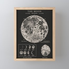 Moon Phases Vintage Poster Framed Mini Art Print