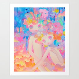 'Sunset' colorful warm art Art Print