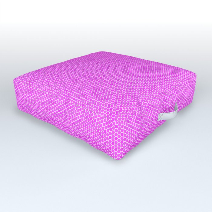 Small Hot Pink Honeycomb Bee Hive Geometric Hexagonal Design Outdoor Floor Cushion
